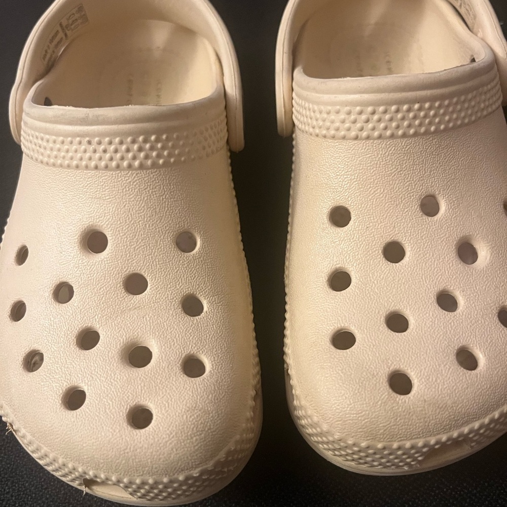 CROCS Kids Cream Slip-On Clogs